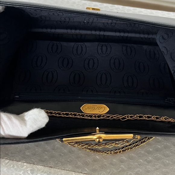 Cartier Inky Blue Leather Flap Bag Purse / Clutch - Picture 9 of 16